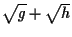 $\sqrt{g\mathstrut}+\sqrt{h\mathstrut}$